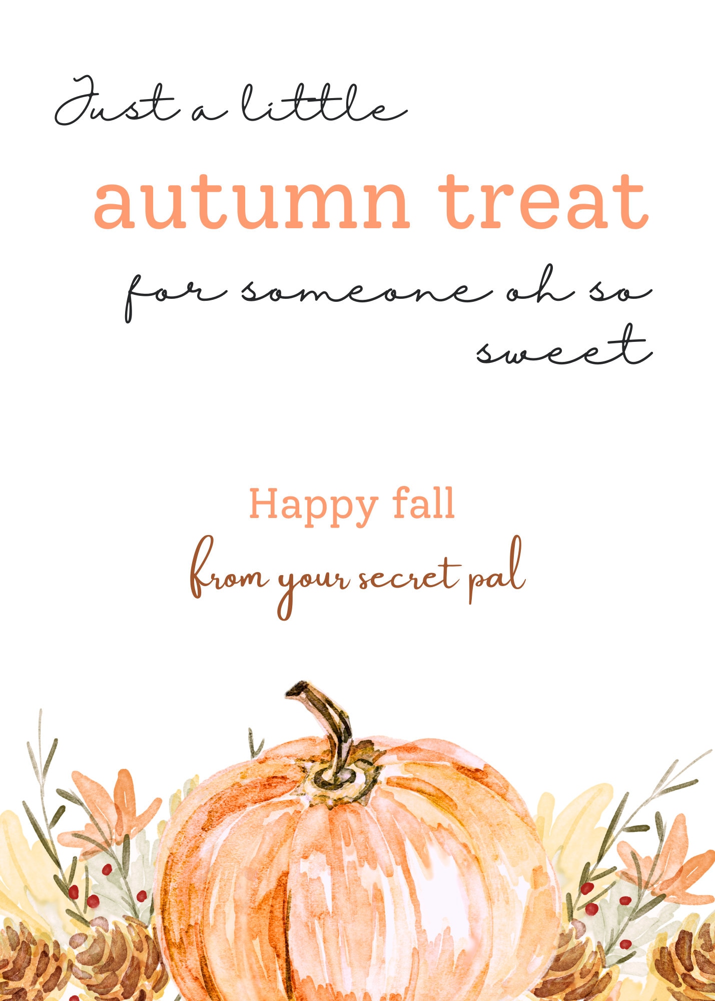 A Message for a Secret Pal in Autumn/fall - Etsy
