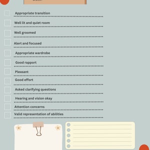 Retro behavioral observation checklist for school psychologists, psychologists, or other educators