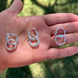 Sterling silver mini hoops/Mini earrings for everyday wear/Small hoop earrings/ Cartilage mini hoops/925 silver hoops different style hoops