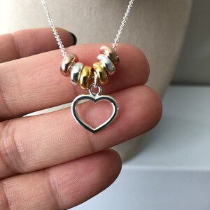 Collar de corazón / Collar de anillo multicolor / Collar delicado / Regalo para ella