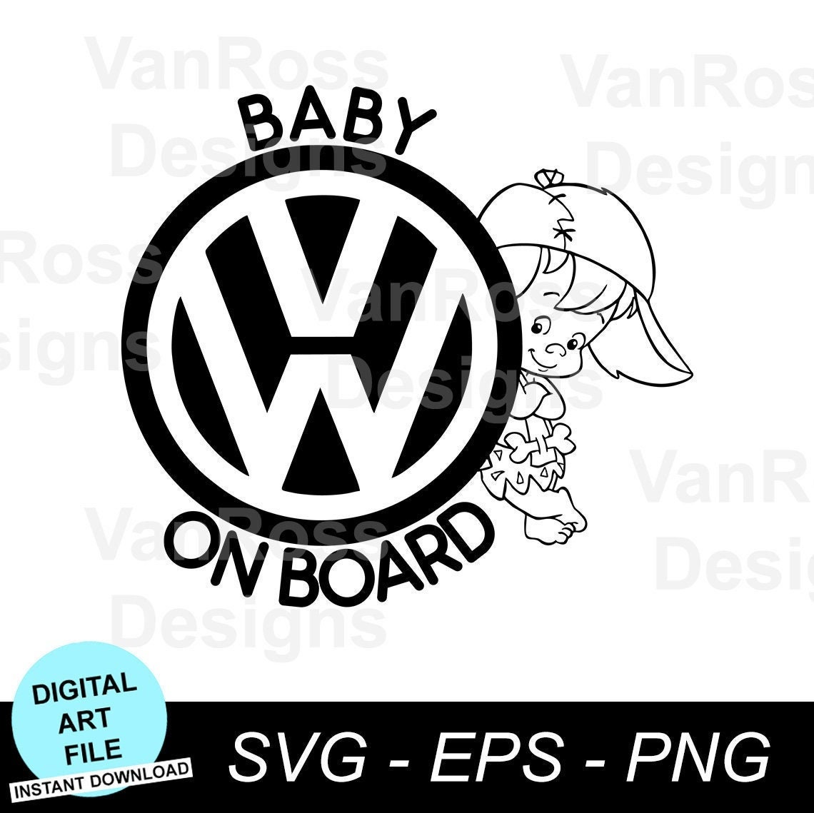 VW Baby on Board Sticker/decal Car Window Car Bumper Sticker Instant  Digital Download Svg, Png and Eps Files Included 