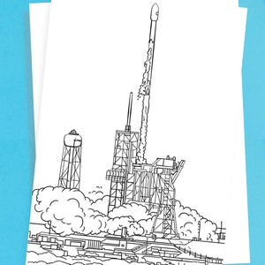 Spacex Coloring Pages Printable Colouring Sheets Digital - Etsy