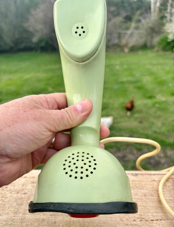 Vintage 1960s Ericsson Rotary Phone – Avocado Green Swedish Decor