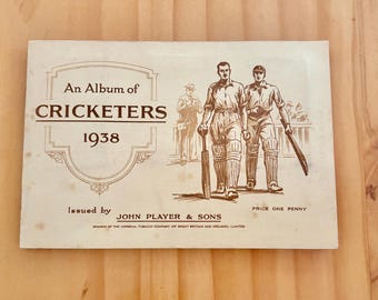 1938 John Player Cricketers Cigarette Card Album, Complete Vintage Cricket Tobacco Cards