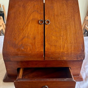 Antique Mahogany Stationery Box | 19th Century Filing Desk | Victorian Secretary Organizer | Vintage Office Decor | British Heritage