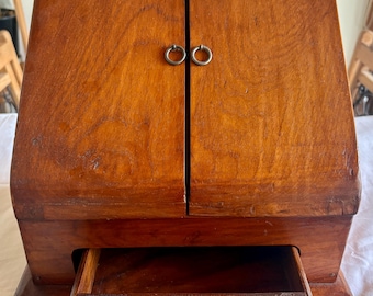 Antique Mahogany Stationery Box | 19th Century Filing Desk | Victorian Secretary Organizer | Vintage Office Decor | British Heritage