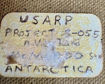 USARP Project E-055 – Vintage Antarctic Field Equipment Bag, Expedition Carrier, Military Research Gear c.1960s
