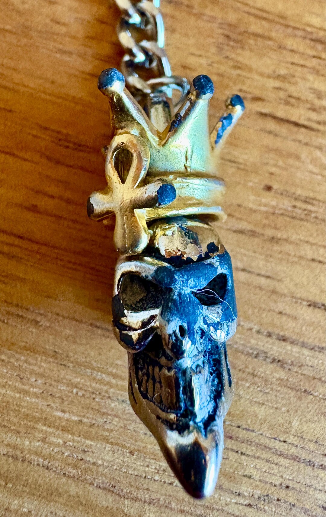 Cursed King Skull Necklace or Keychain Sterling Silver Pendant Gothic ...