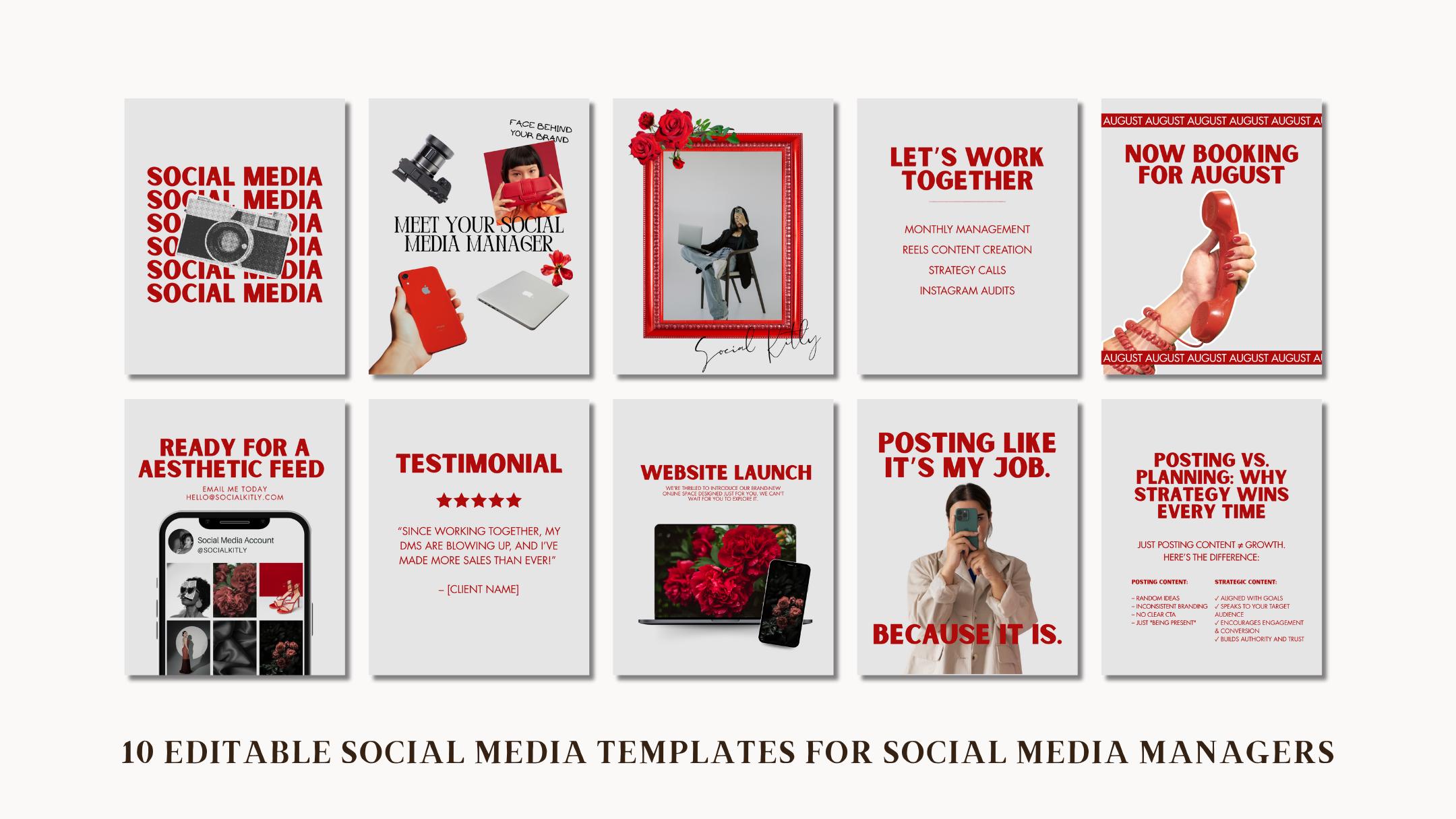 10 Canva Instagram Templates for Social Media Managers | Editable Posts ...