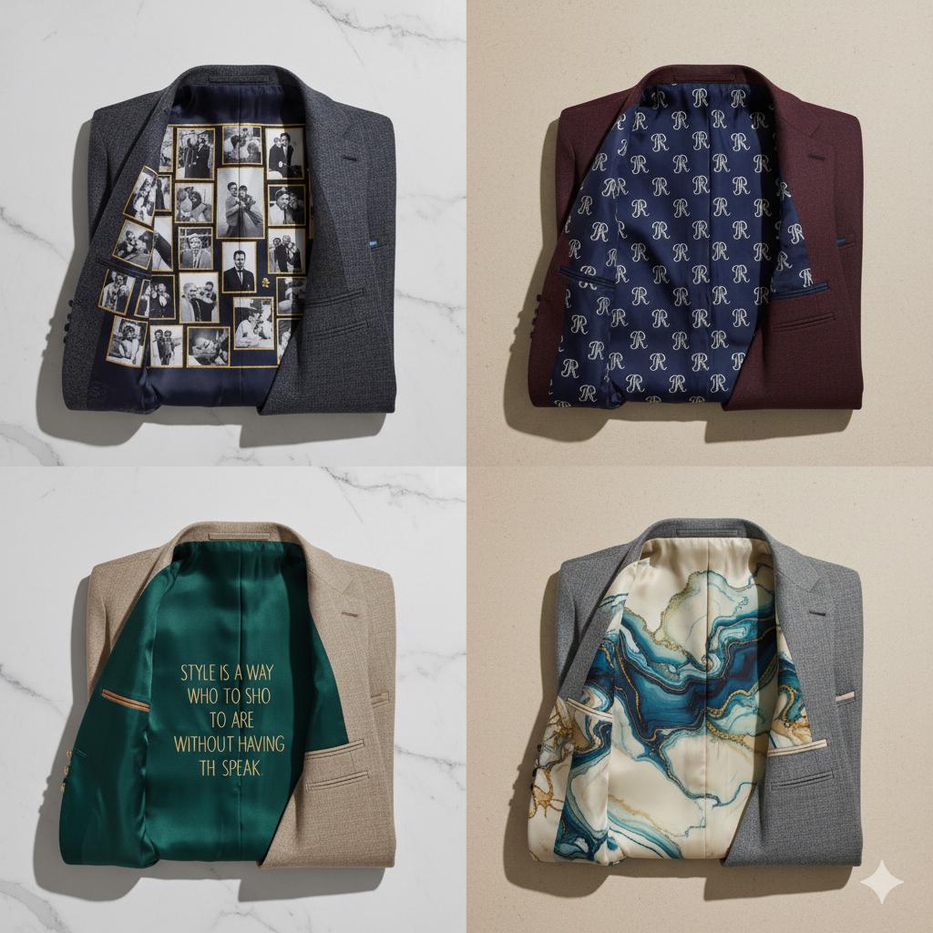 Custom Jacket Photo Frame Ultimate Personalized Suit Jacket With Photo Lining | Bespoke Groom ...
