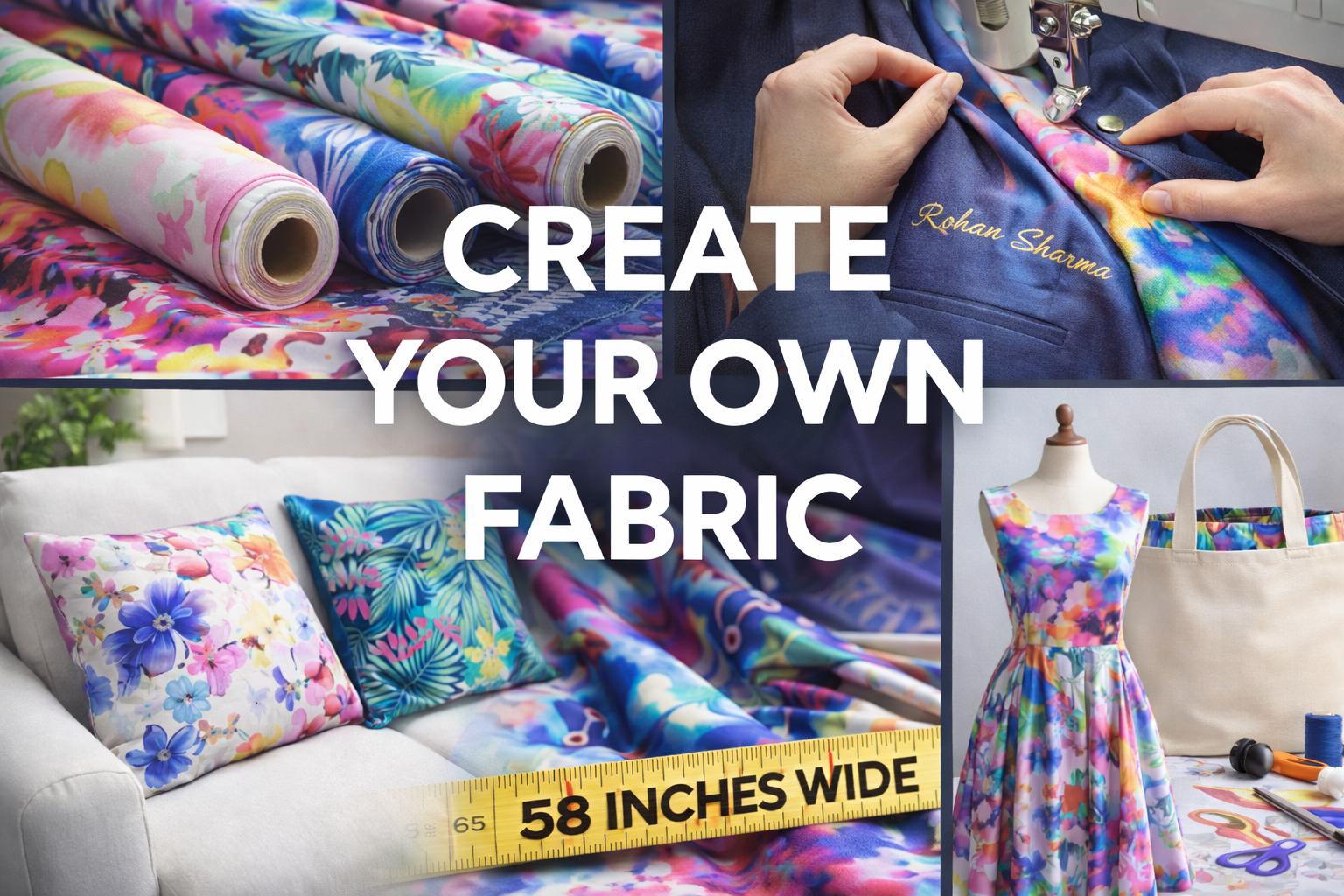 Custom Printed Fabric by Yard, Upload Your Design, 58 Inch Wide ...