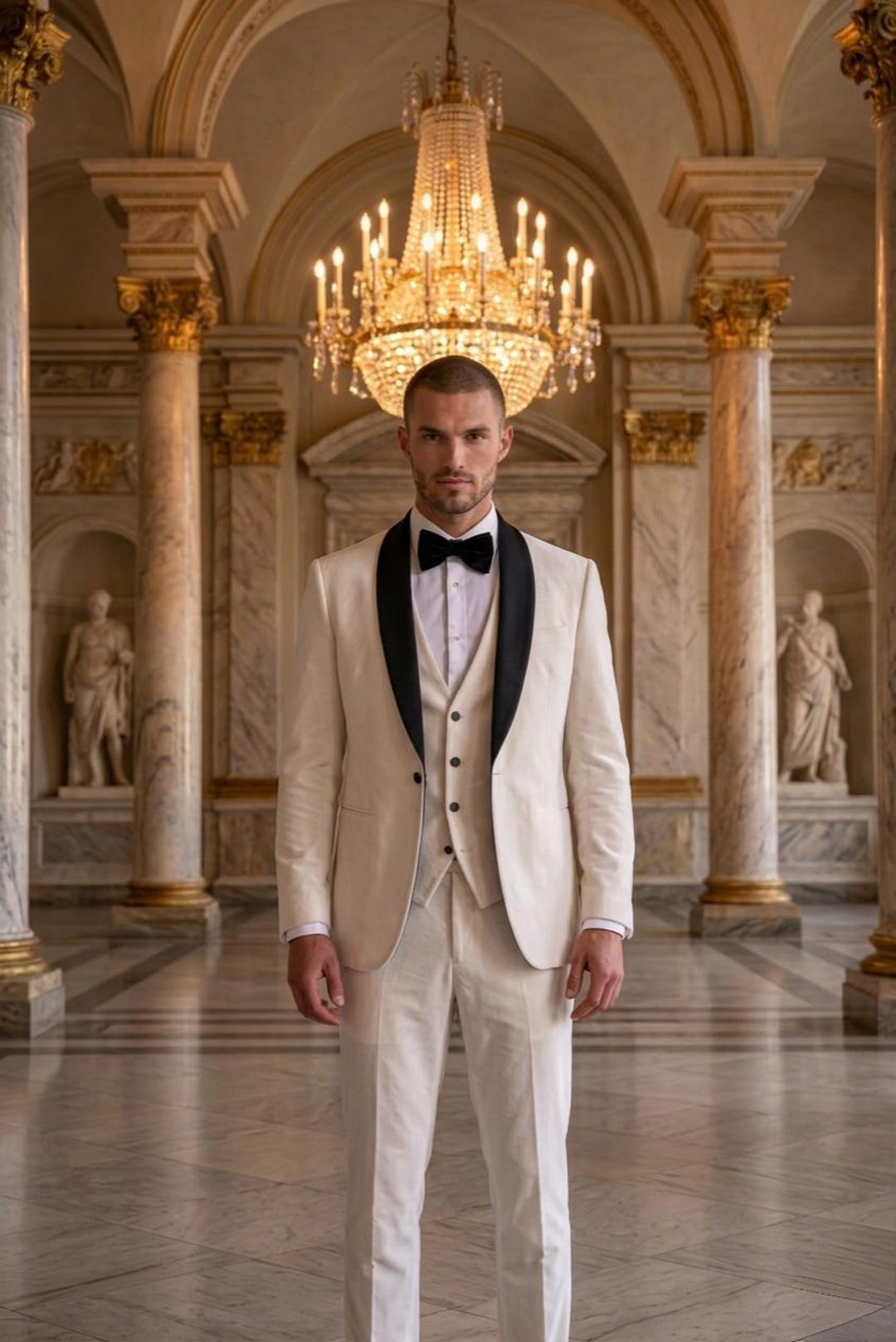 Men's White Tuxedo, Custom Designer Lining, Handmade Formal Wedding ...