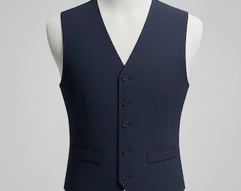 Printed Back Waistcoat  European Street or Moody Landscape, Custom Photo Option