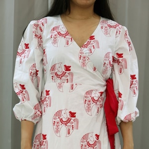 Boho dress Summer dress women with sleeves, floral dress women, Block printed dress, Cotton dress summer, Animal Print dress