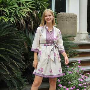 Hand Block print dress, Mini dress , women ,Summer cotton dress, Cotton dresses for women, Printed dresses, Short dress, Summer Dress
