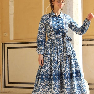 Block print dress, Midi dress, Maxi dress, cotton dress , summer dress