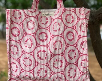 Quilted tote bags, canvas tote bag, Quilted cotton bags, Beach tote bags, boho tote bags, Tote hangbag women