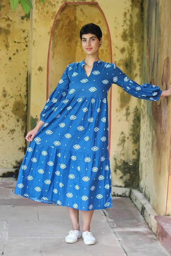Hand Block Print Cotton Dress, Floral Bohemian Shirt Dress - Etsy Hand Block Print Cotton Dress, Floral Bohemian Shirt Dress - Etsy