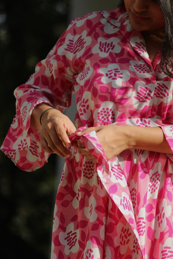 Hand Block printed Dress, Floral print dress, Summer maxi dress, Long dresses for women