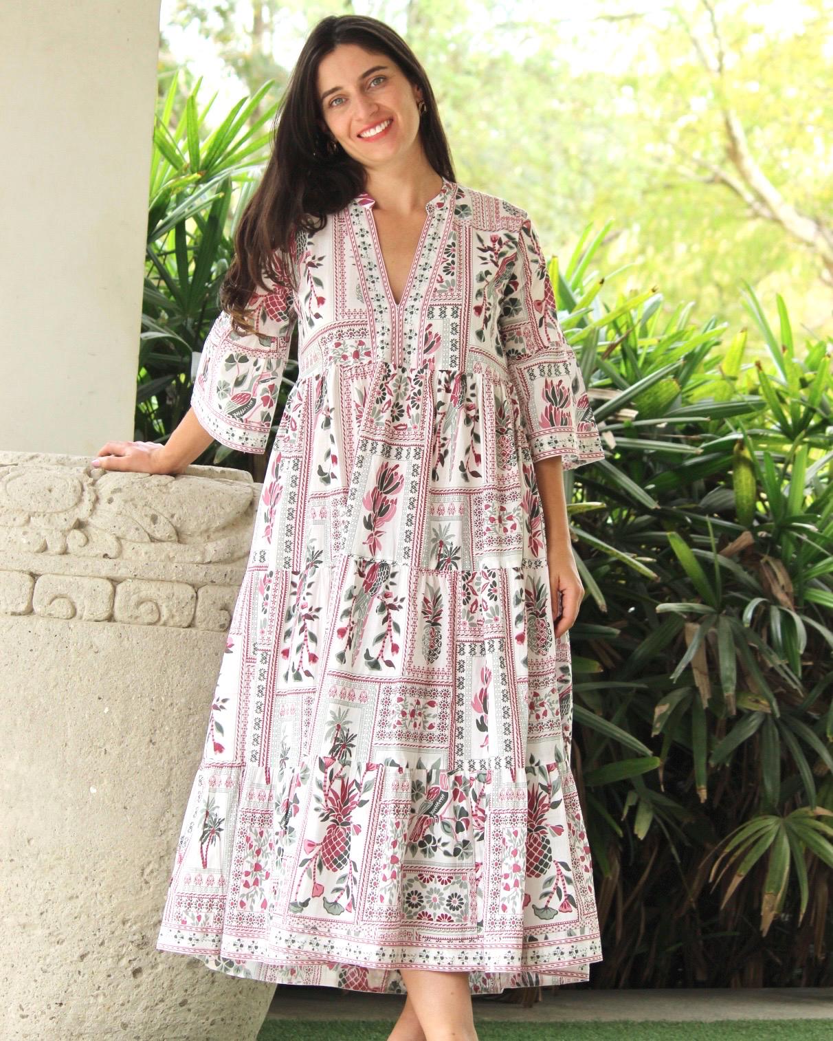 light cotton maxi dress Light Cotton Maxi Dress with Ruffles S/M