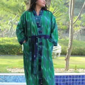 kimono robe women,Ikat dress, cotton kimono,kimono gown, Summer kimono for woman image 4