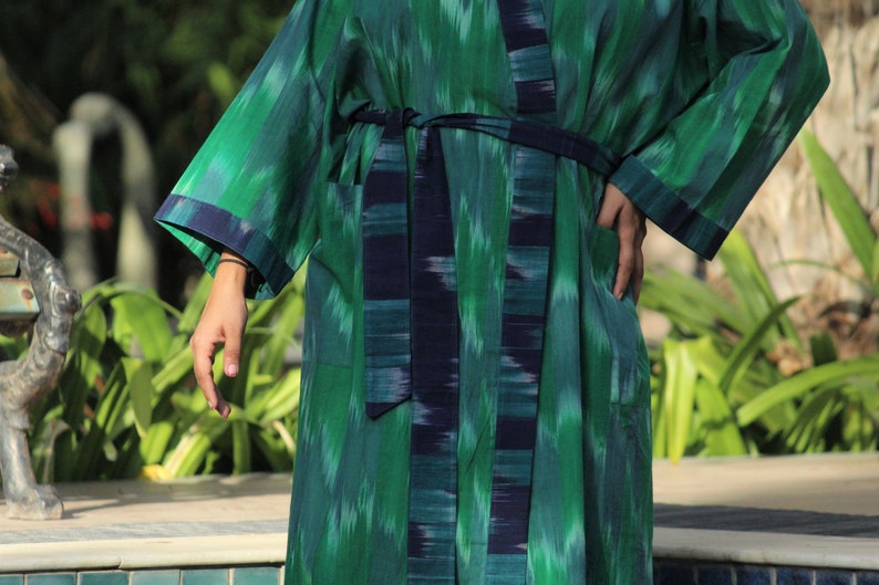 kimono robe women,Ikat dress, cotton kimono,kimono gown, Summer kimono for woman image 5