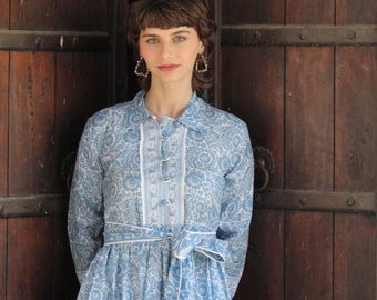 Block print dress, women dress, Cotton dress Summer dress women, floral dress, Shirt dress,  Vacation dress, Bohemian Dress, Tunic dress