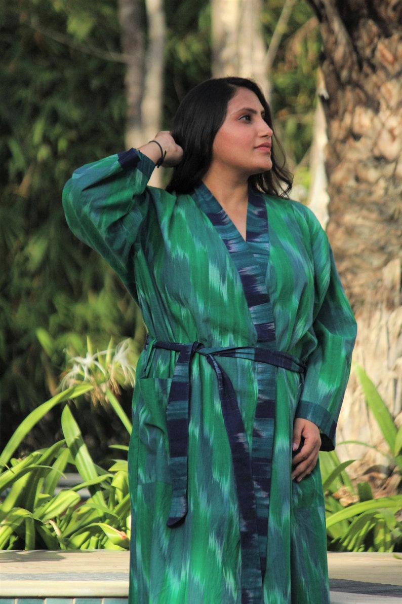 kimono robe women,Ikat dress, cotton kimono,kimono gown, Summer kimono for woman image 2