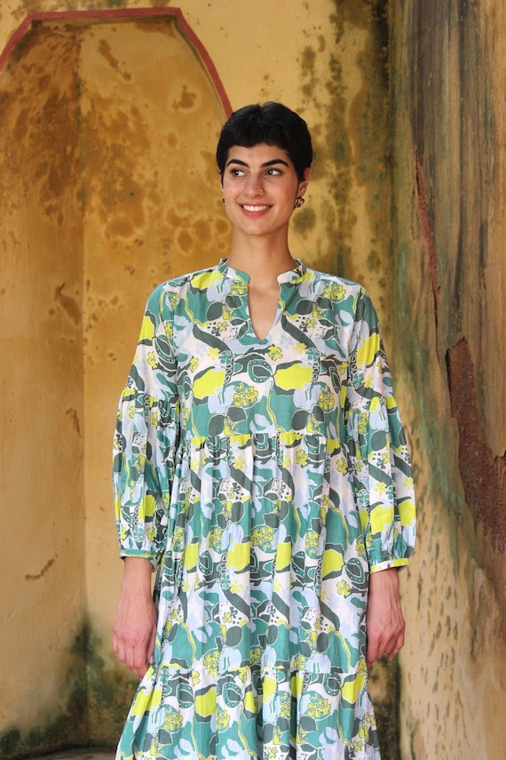 cotton dresses for vacation Hibiscus Cotton Vacation Dress