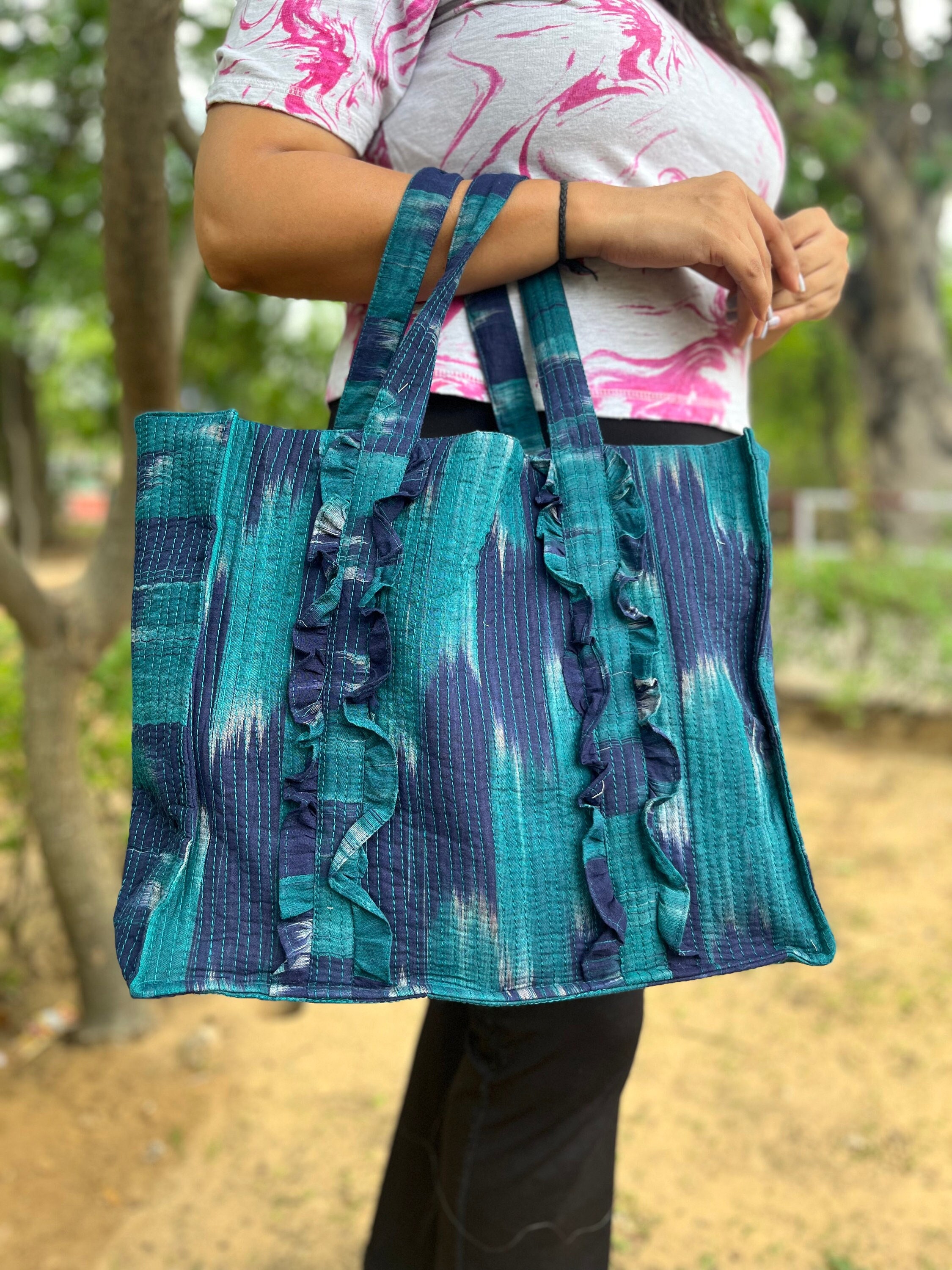 Cotton Tote bag, Quilted bags, canvas tote bag, Quilted cotton bags, Beach tote bags, boho tote bags, Tote hangbag women