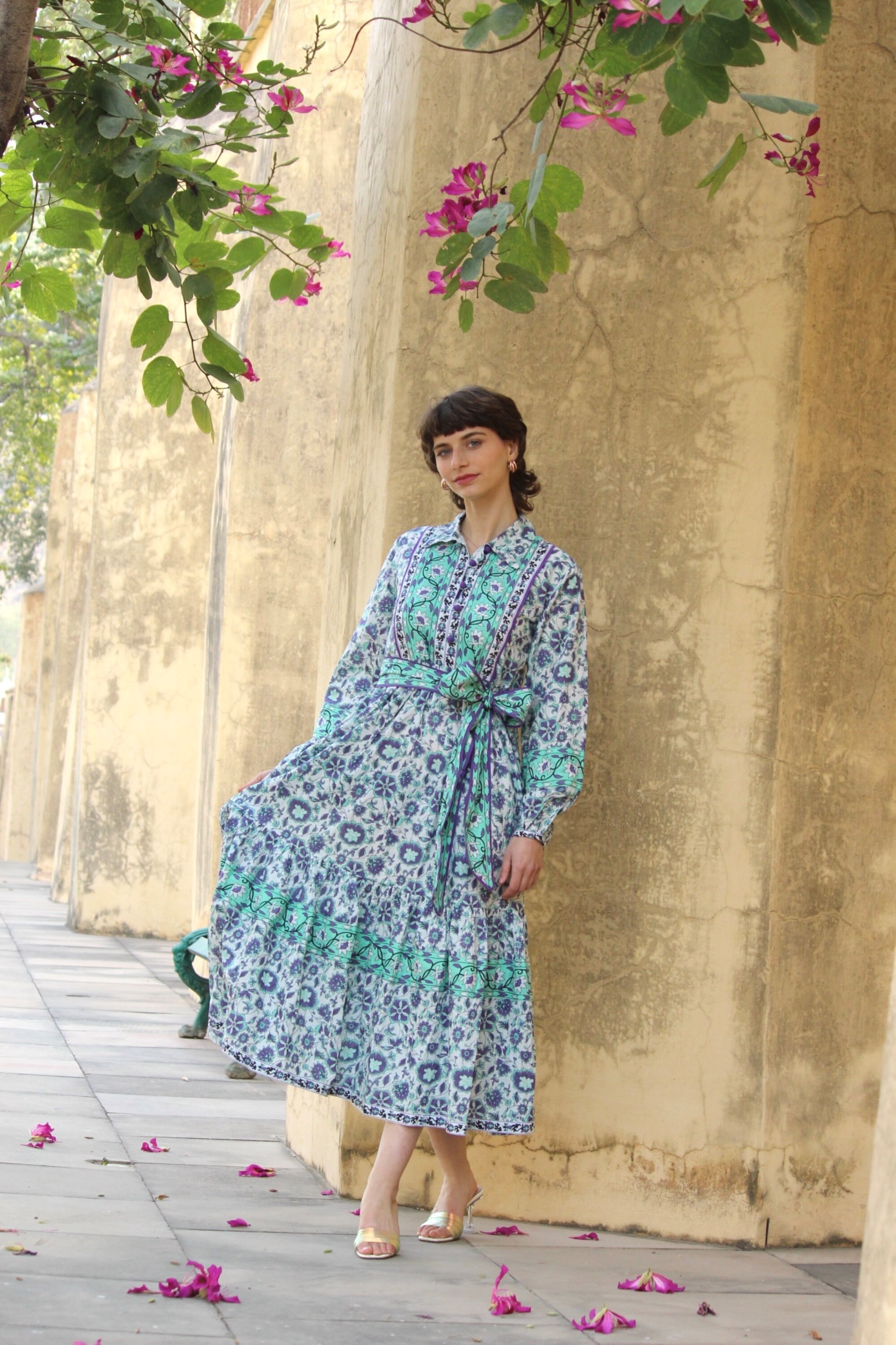Block Printed Cotton Sun Dress