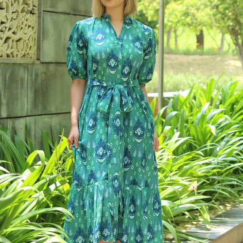 princess polly baby blue dress Melodie Cotton Midi Dress Pia Floral / SM