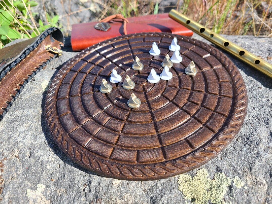 Fidchell the Ancient Celtic Strategy Game Bronze and Marble Etsy