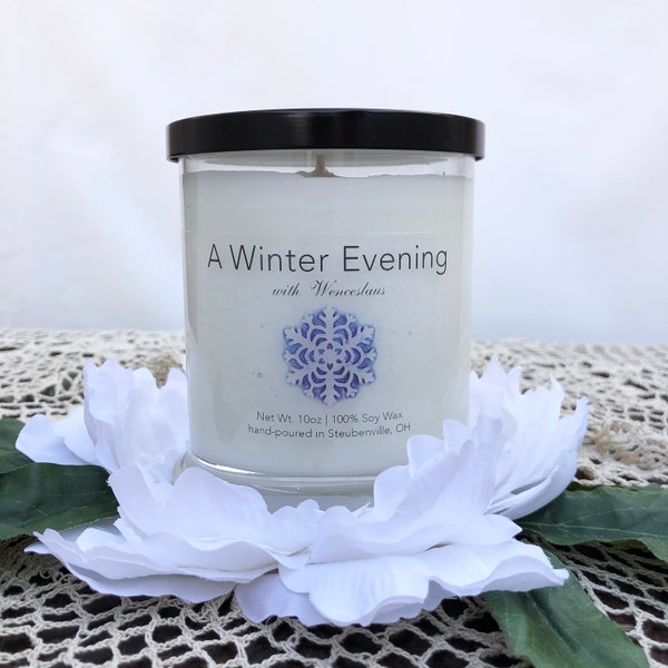 A Winter Evening with Wenceslaus - 10 oz. Soy Candle - Scent: Eucalyptus and Spearmint - Catholic Gift