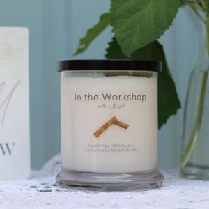 In the Workshop with Joseph - 10 oz. Soy Candle - Scent: Cedar & Spice - Catholic Gift