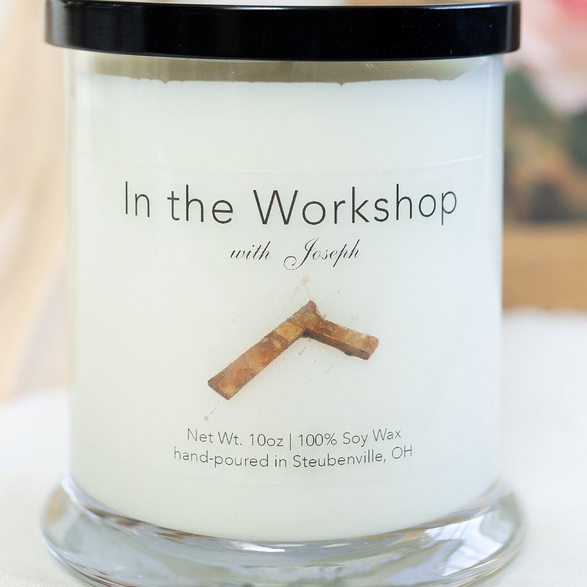 In the Workshop With Joseph - 10 Oz. Soy Candle - Scent: Cedar & Spice - Catholic Gift - Etsy