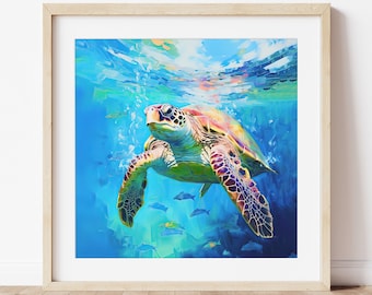 Sea Turtle Watercolor Print, Green Sea Turtle Art, Sea Turtle Art, Sea Turtle Wall Art, Sea Turtle Artwork, Sea Turtle Print, Turtle Art