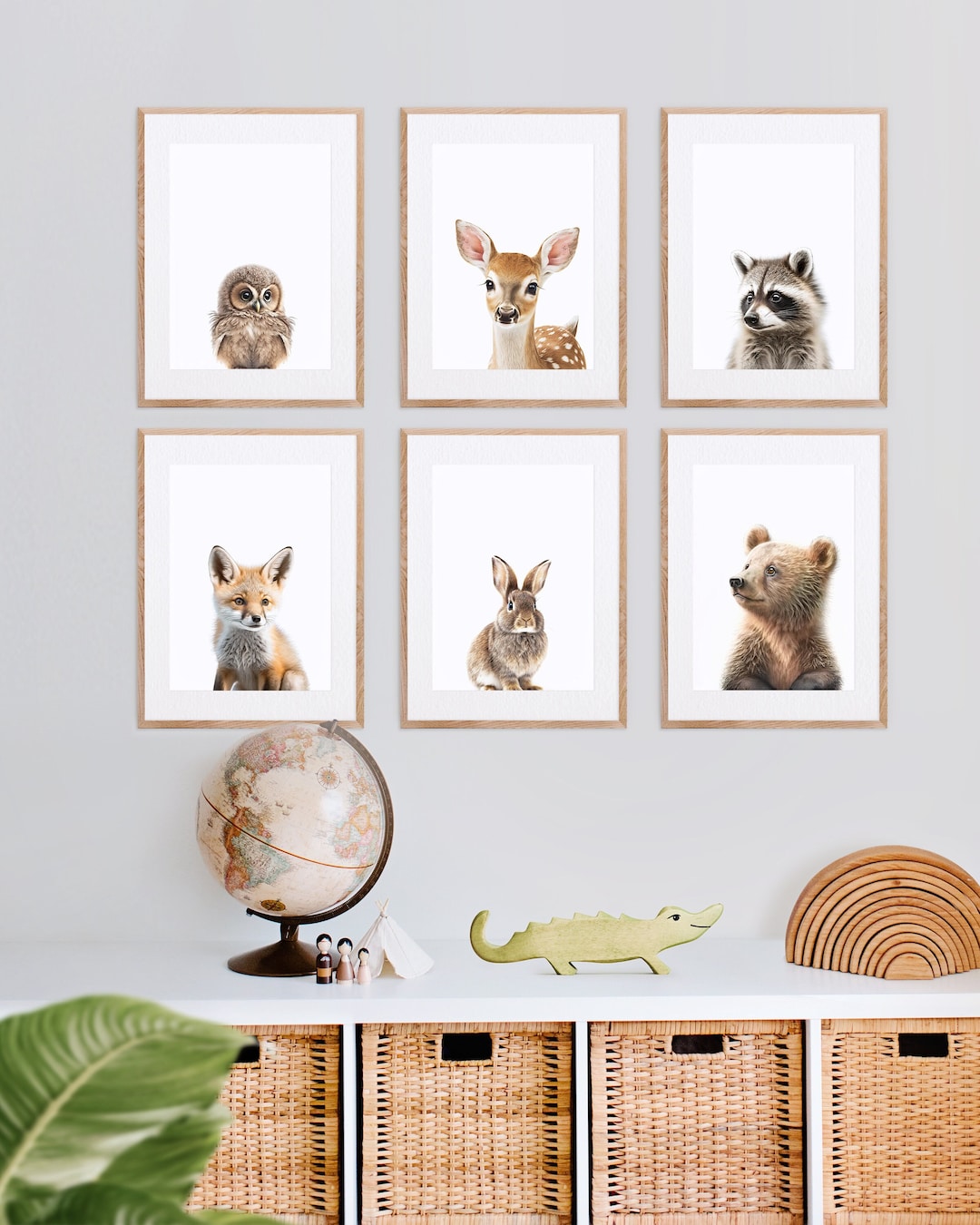 nursery-woodland-animals-color-set-of-6-woodland-nursery-decor