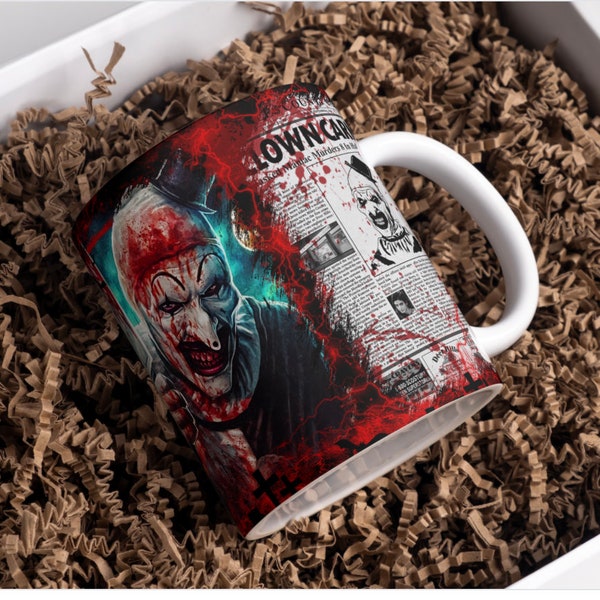 Horror Movie Mug, Perfect gift, Art the clown, Terrifier.