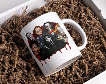 Mug film d'horreur, cadeau parfait, fête des mères, cadeau de Noël, halloween, cadeau de la Saint-Valentin, cadeau fait main.