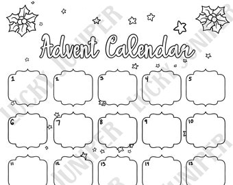 Blank Diy Advent Calendar Etsy Blank Diy Advent Calendar Etsy