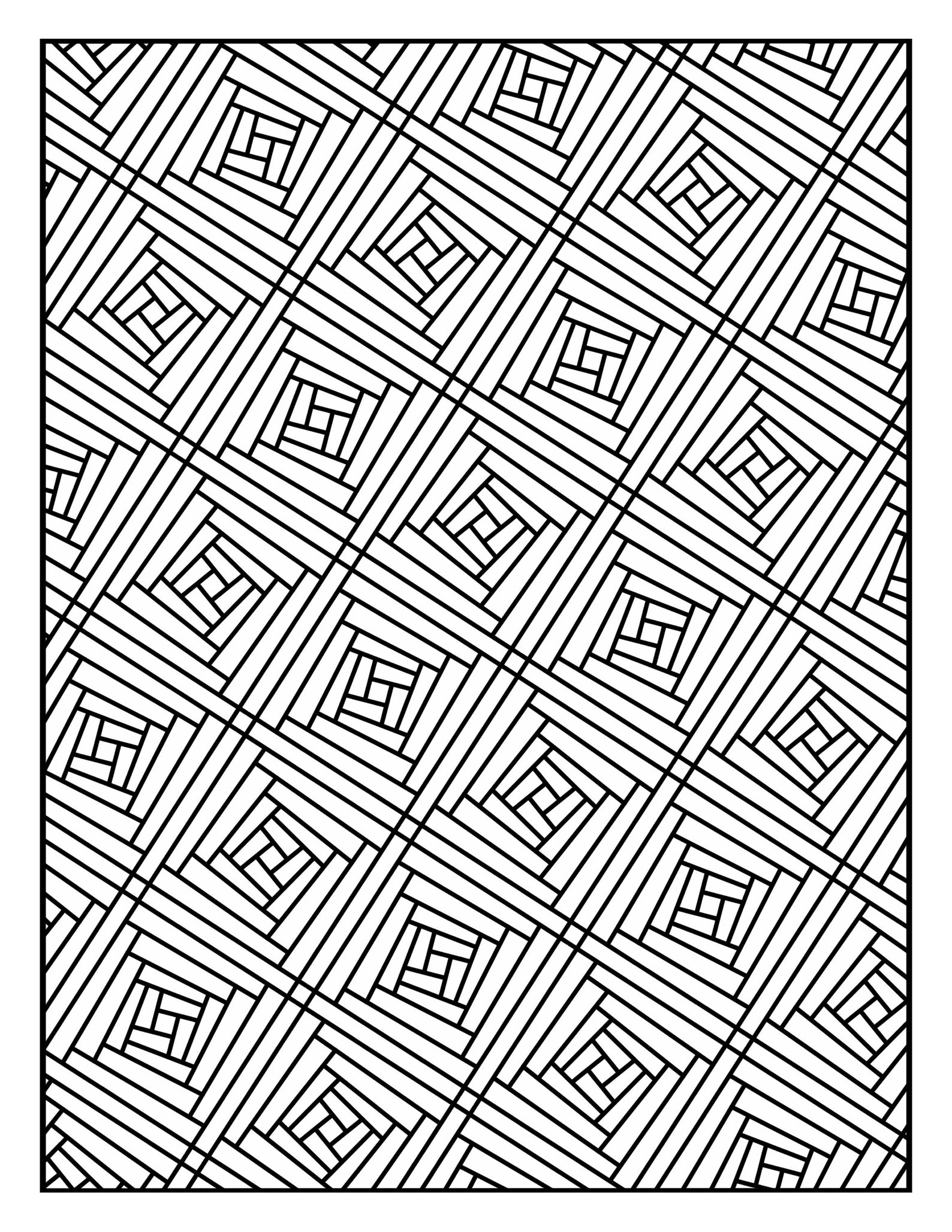 Coloring Page Geometric Repeating Pattern 2691 Printable - Etsy