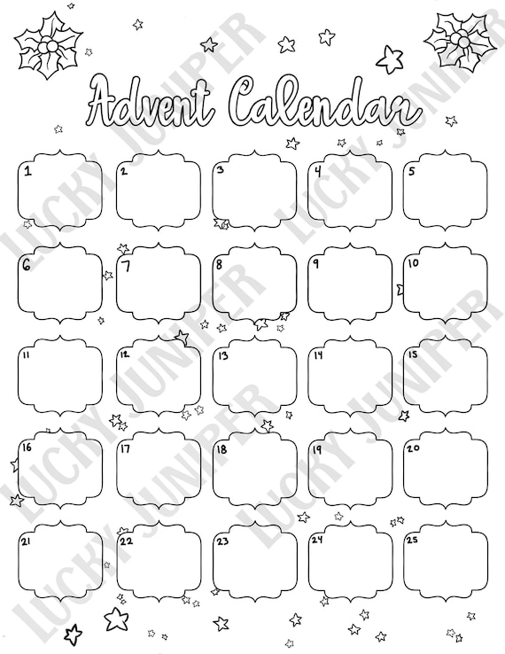 Calendrier de l'Avent blanc à remplir et à colorier soi-même boîtes puzzle