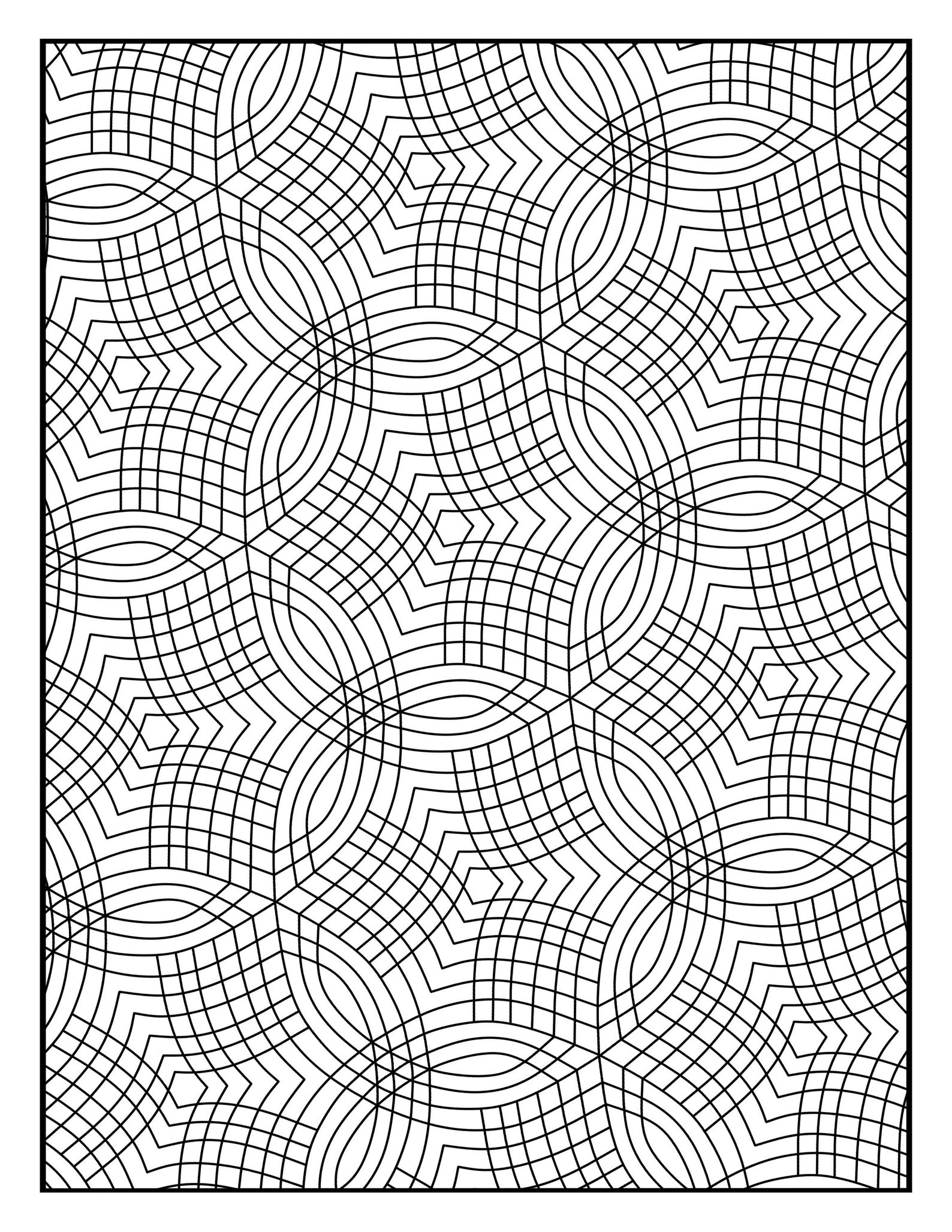 Coloring Page Floral Mandala Flower Geometric Repeating Pattern UA14 ...