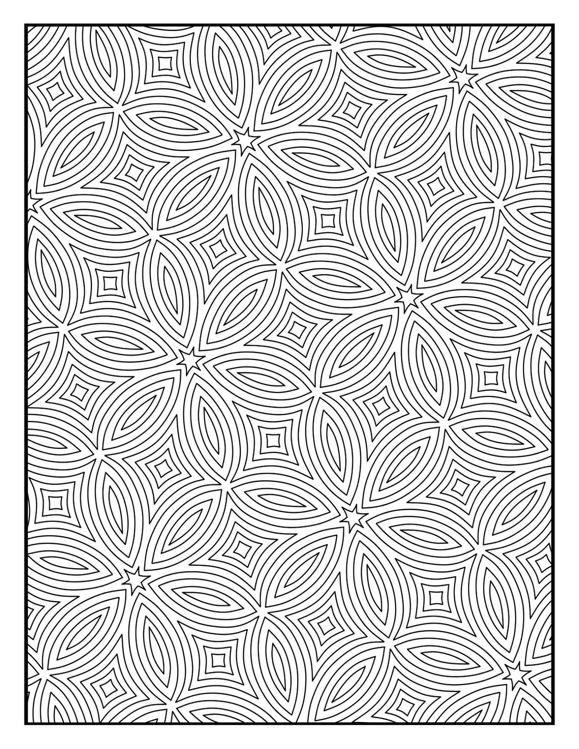 Coloring Page Floral Mandala Flower Geometric Repeating Pattern UA5 ...