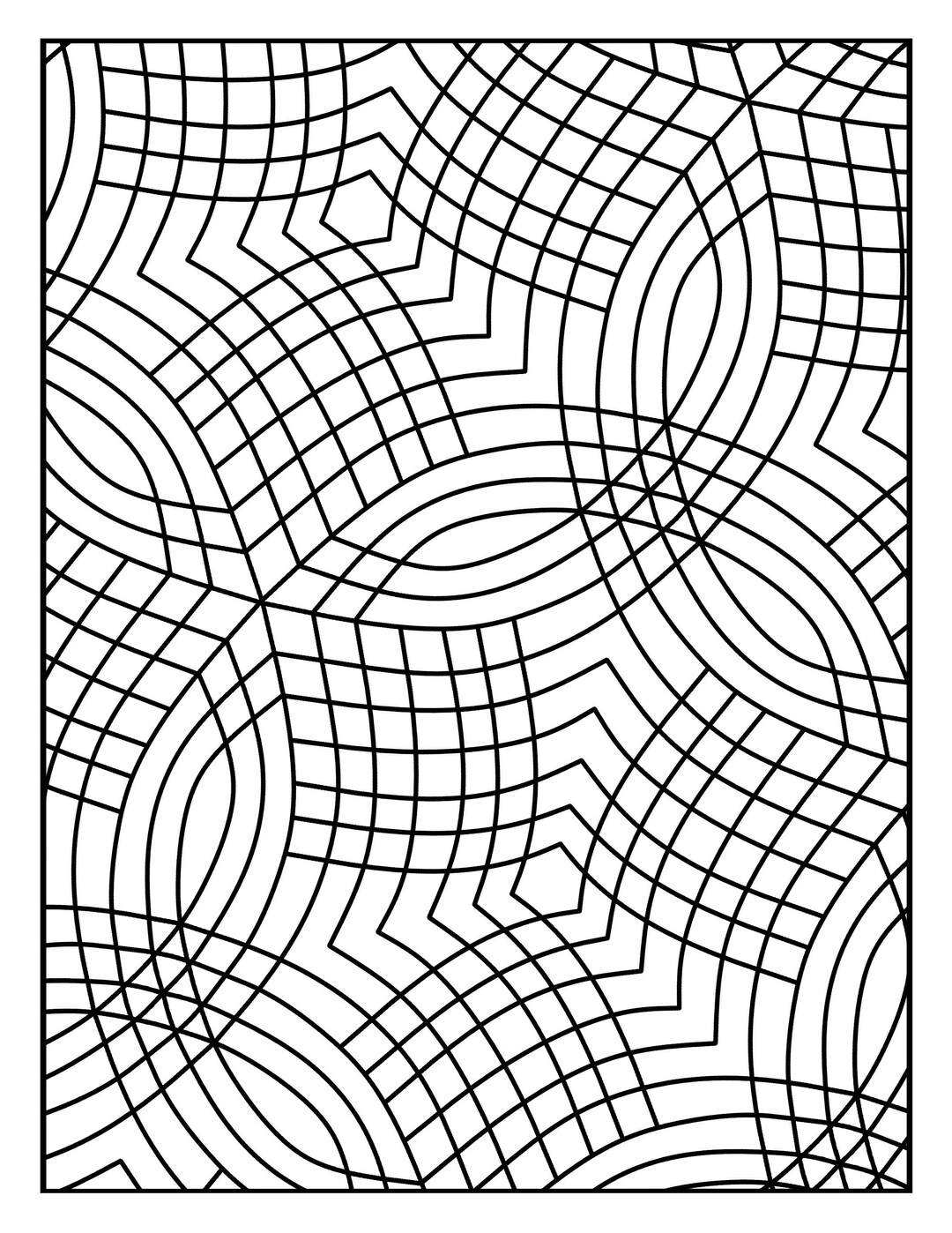 Coloring Page Floral Mandala Flower Geometric Repeating Pattern UA10 ...