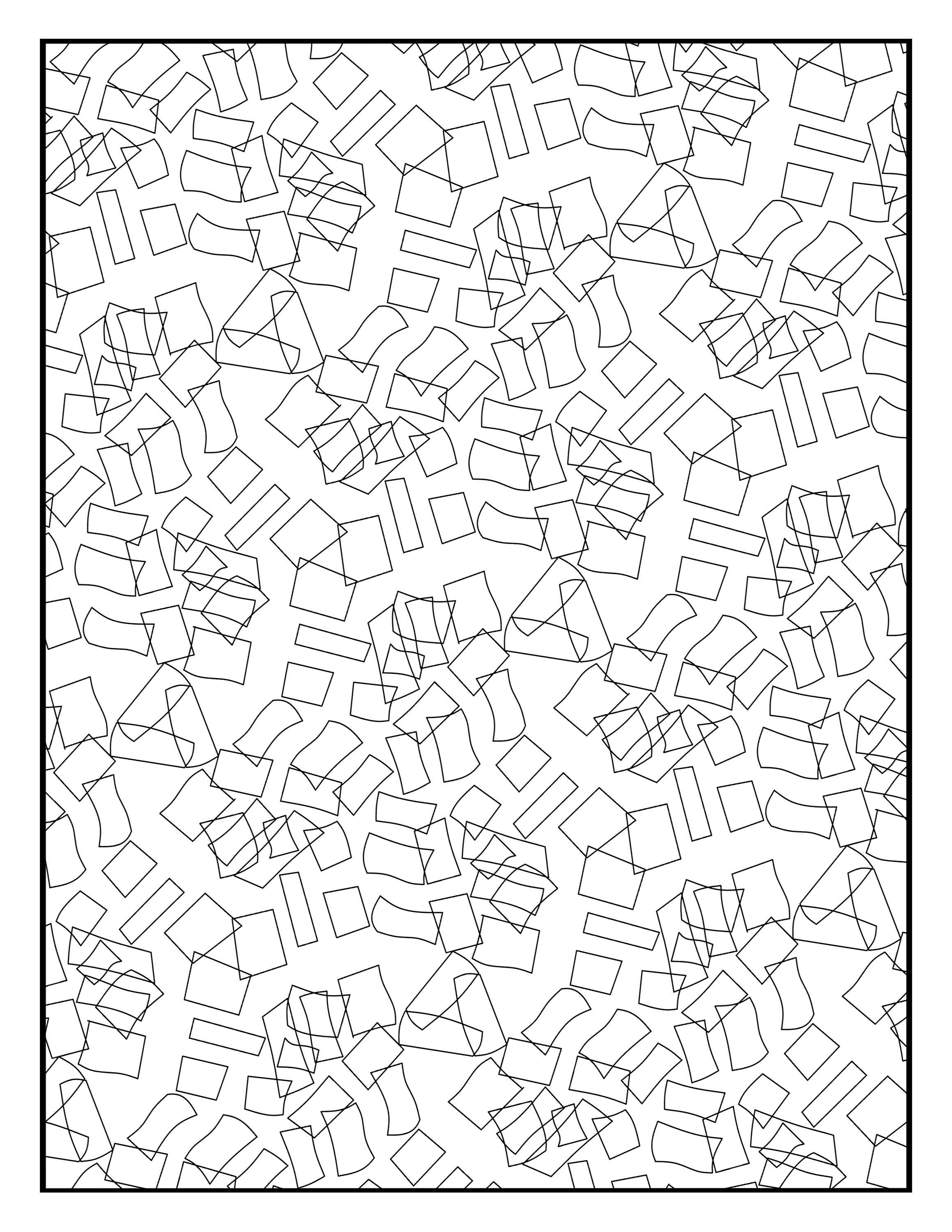 Coloring Page Geometric Squares Rectangles Repeating Pattern 3122 ...