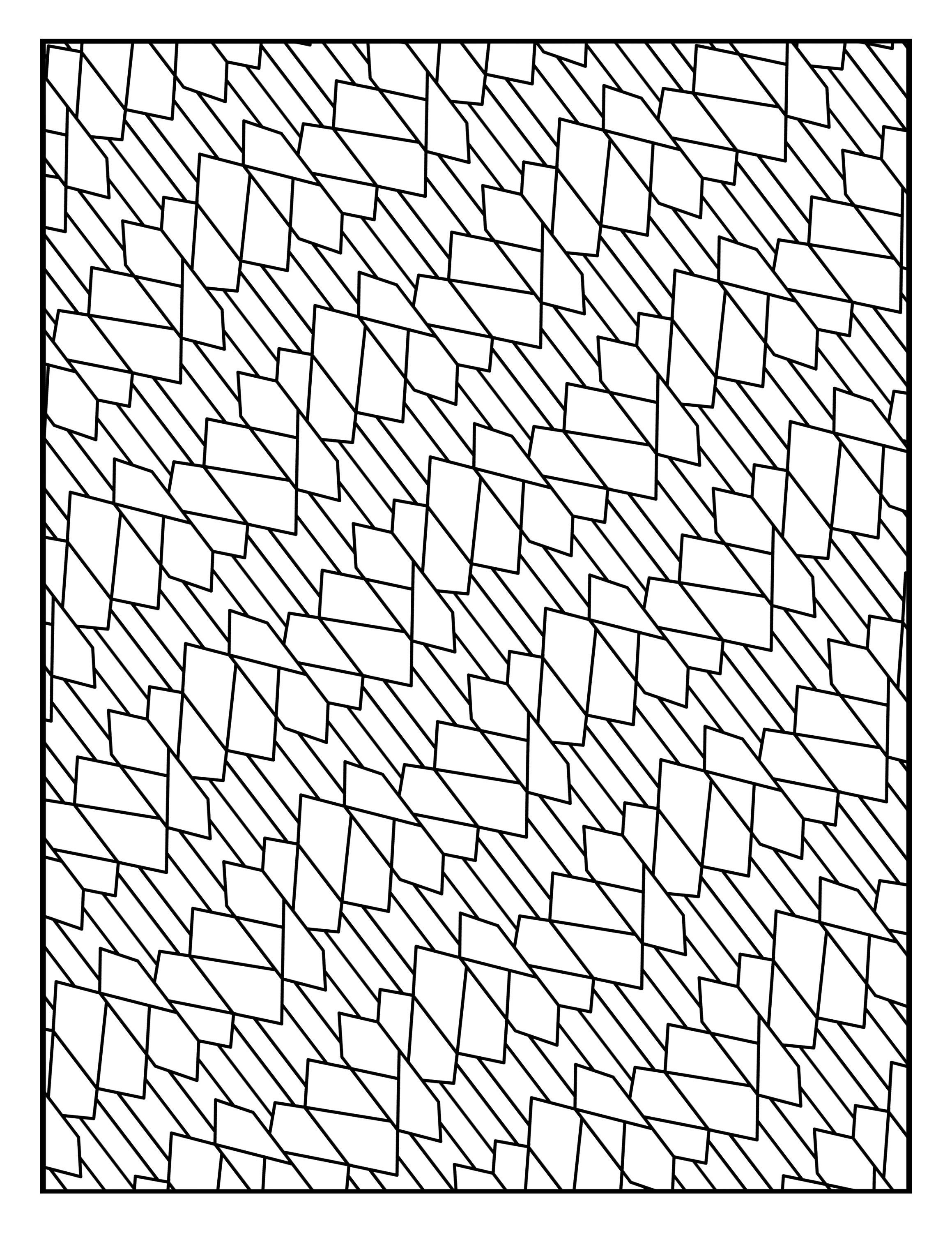 Printable Rectangles Color Coloring Page Geometric Lines Squares Rectangles Repeating Pattern 3166 ...