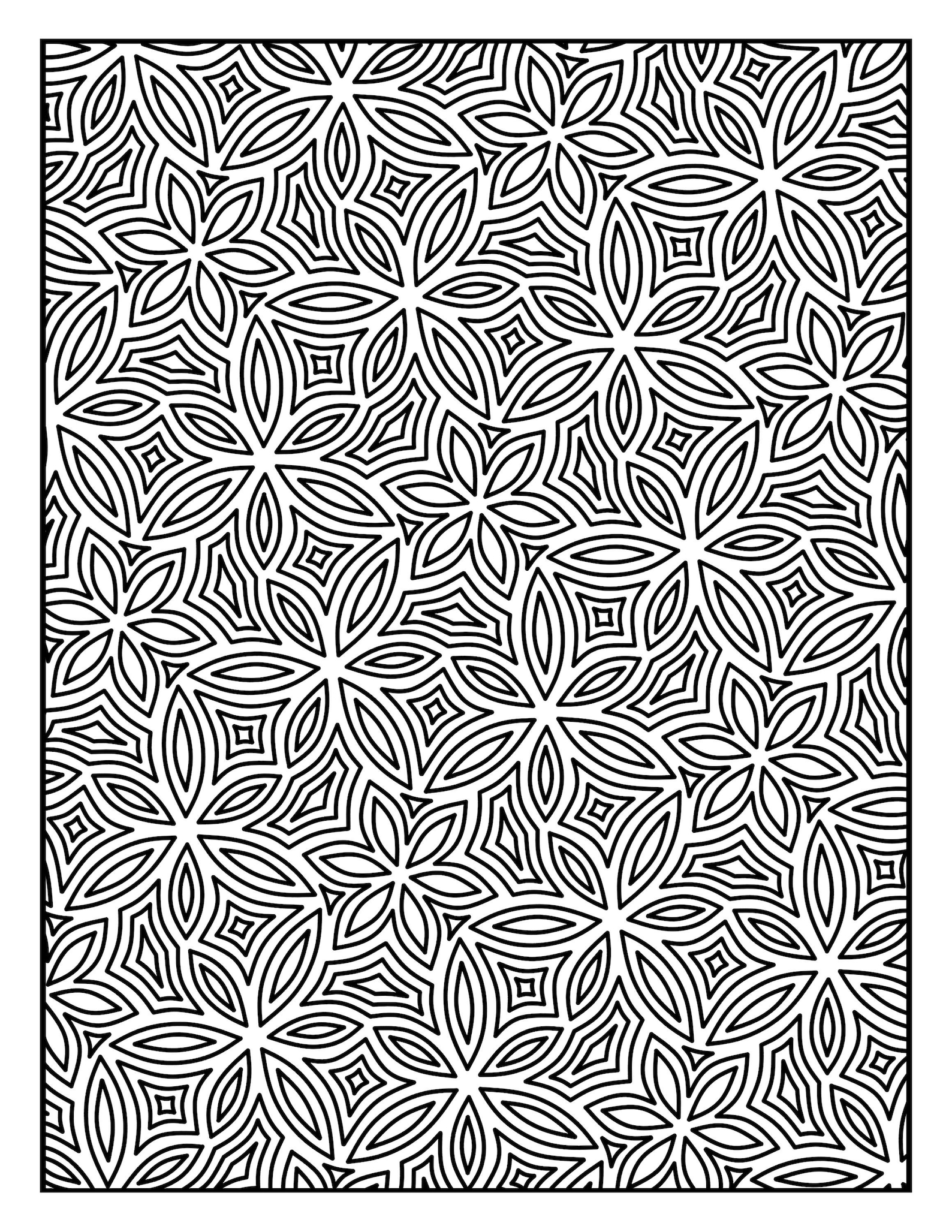 Coloring Page Geometric Repeating Pattern 2677 Printable - Etsy