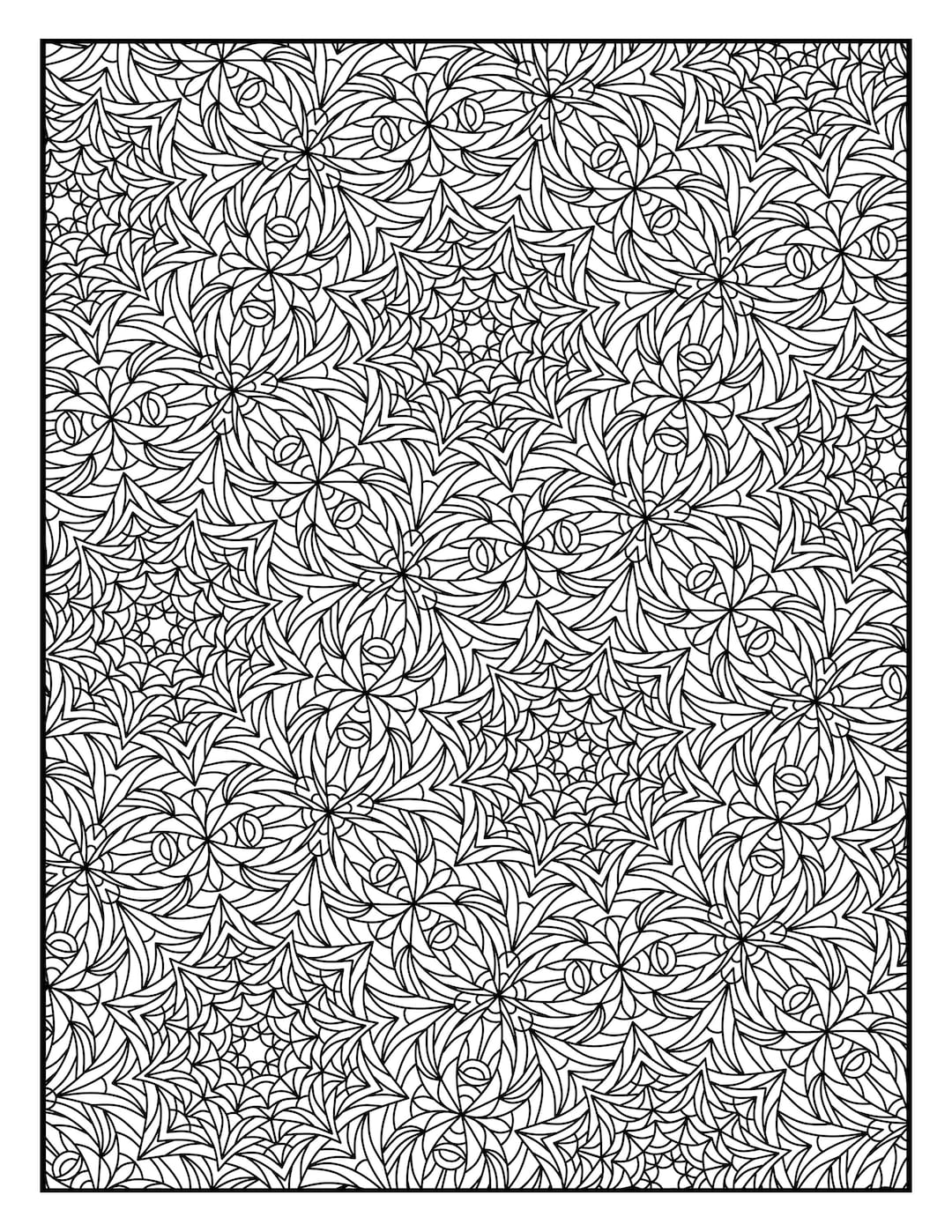 Coloring Page Floral Mandala Flower Geometric Repeating Pattern UA3 ...